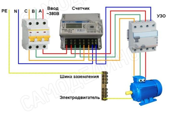 Подключение электродвигателя